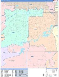 West Des Moines Wall Map Color Cast Style 2026